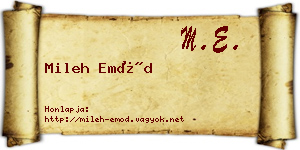 Mileh Emőd névjegykártya